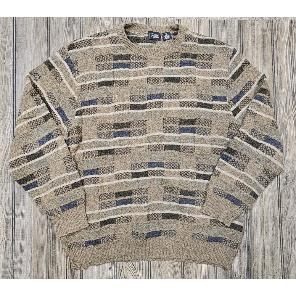 Vintage 90s Haggar Sweater Men's XL Acrylic Cotton Blend Grandpa Grunge